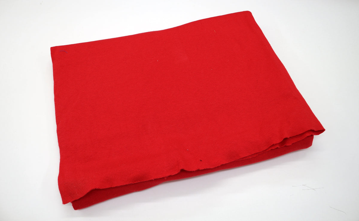 Bright Red Waffle Knit, Long John Fabric 66" x 1.5 yds