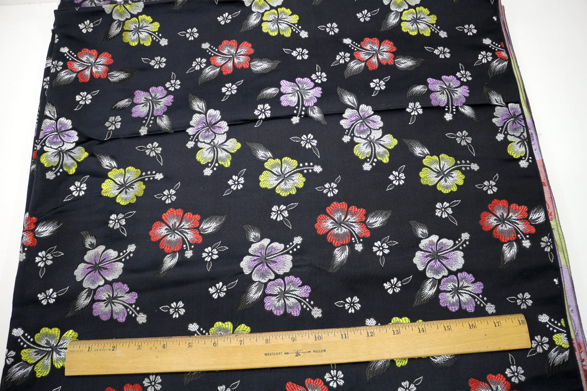 Hibiscus Brocade Fabric 44" x 4.5 yds (has small flaw)
