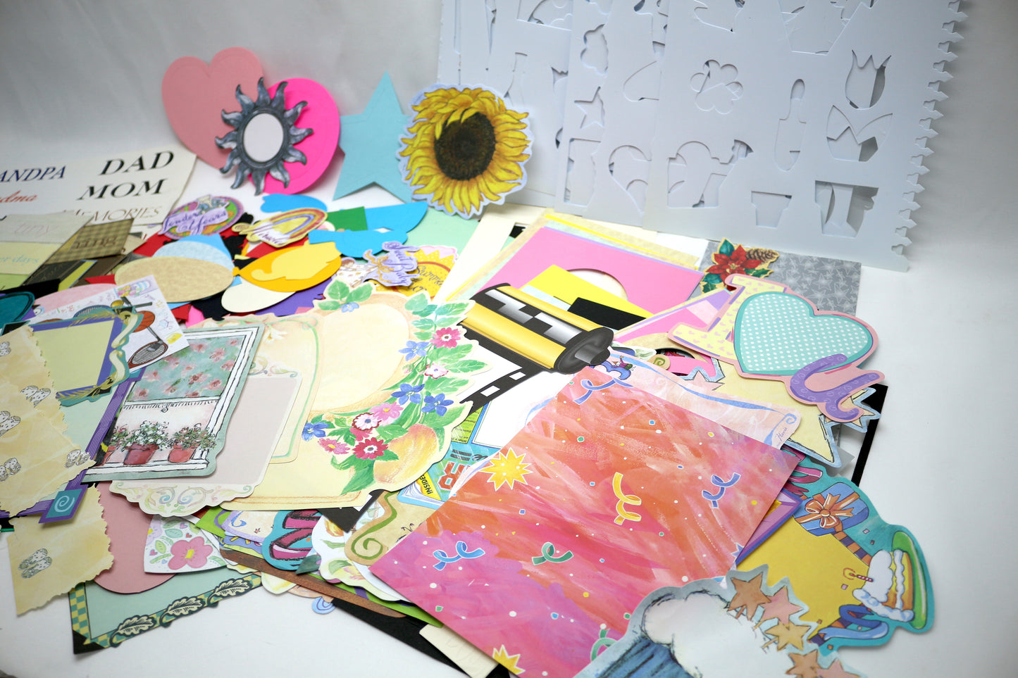 Huge Starter Junk Journal Kit, Scrapbooking or Paper Craft Cutouts, Stencils and more.