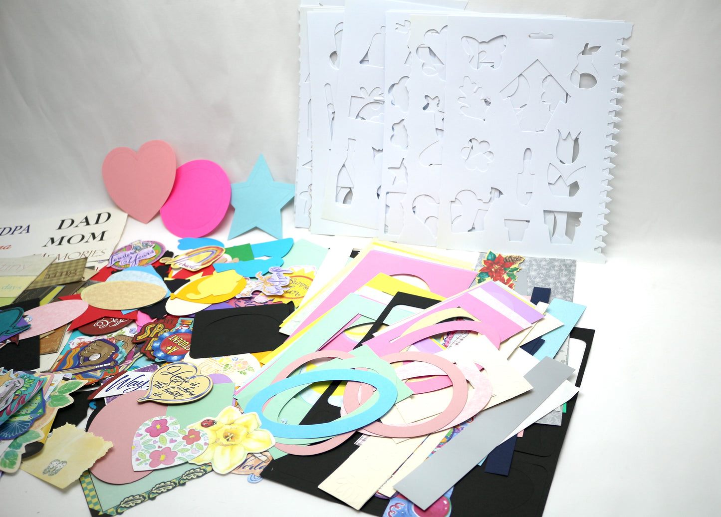 Huge Starter Junk Journal Kit, Scrapbooking or Paper Craft Cutouts, Stencils and more.