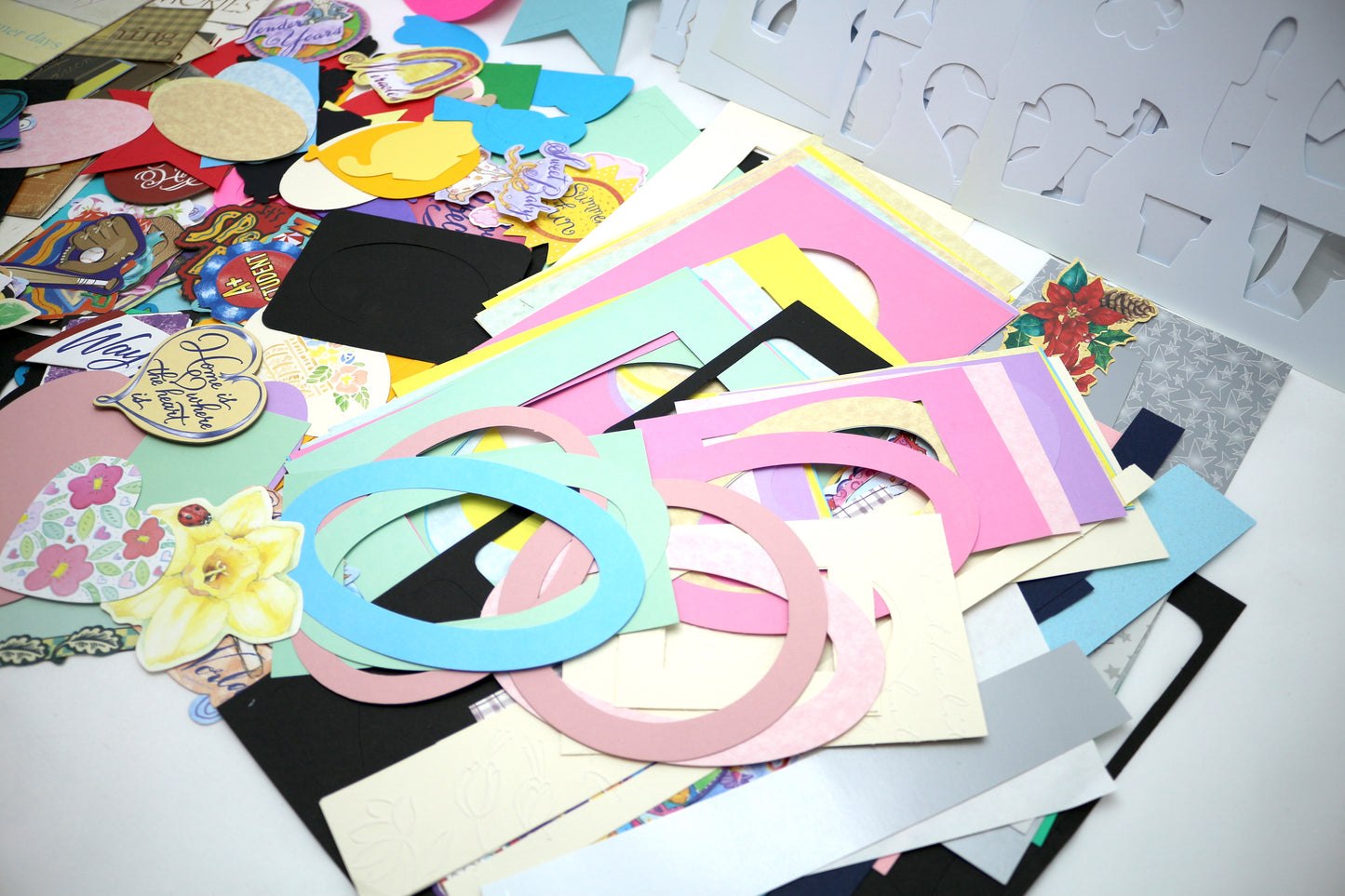 Huge Starter Junk Journal Kit, Scrapbooking or Paper Craft Cutouts, Stencils and more.