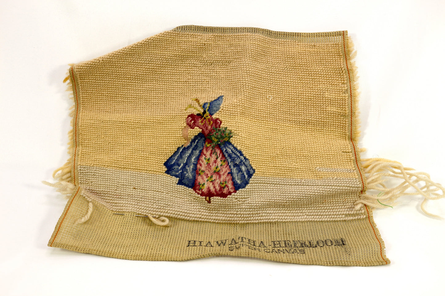 Vintage Needlecraft Lady with Umbrella