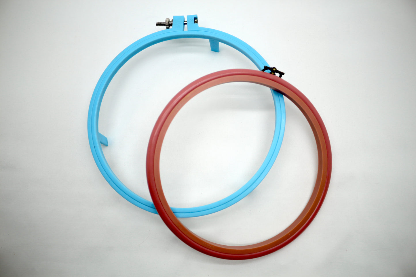 2 Plastic Embroidery Hoop Bundle
