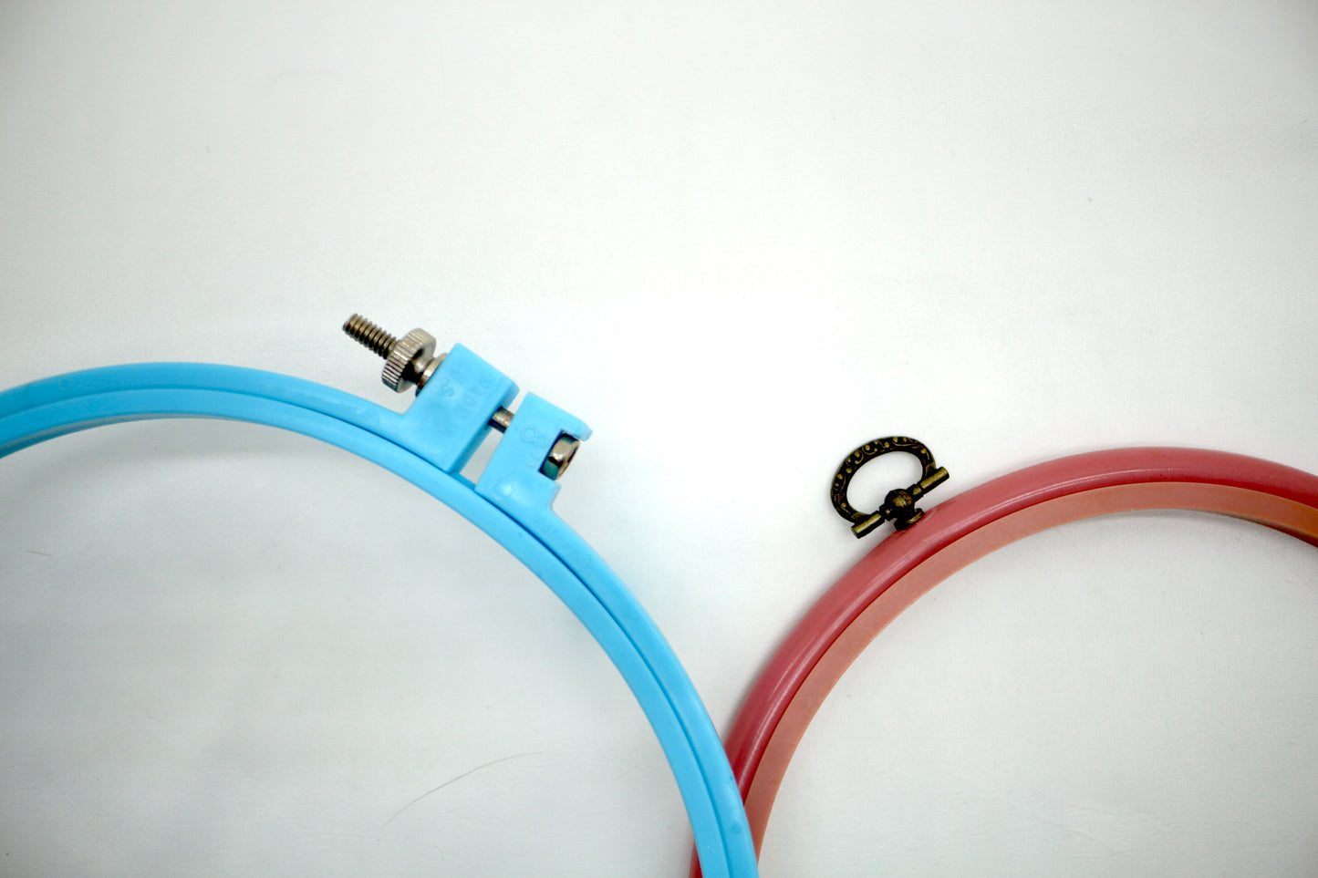 2 Plastic Embroidery Hoop Bundle