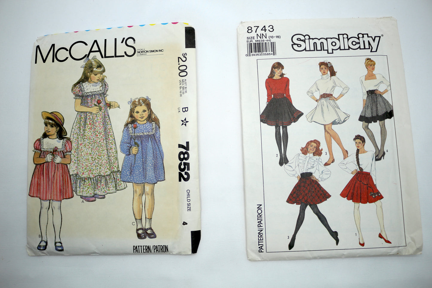 McCalls 7852 Child Dress OR Simplicity 8743 Circle Skirt