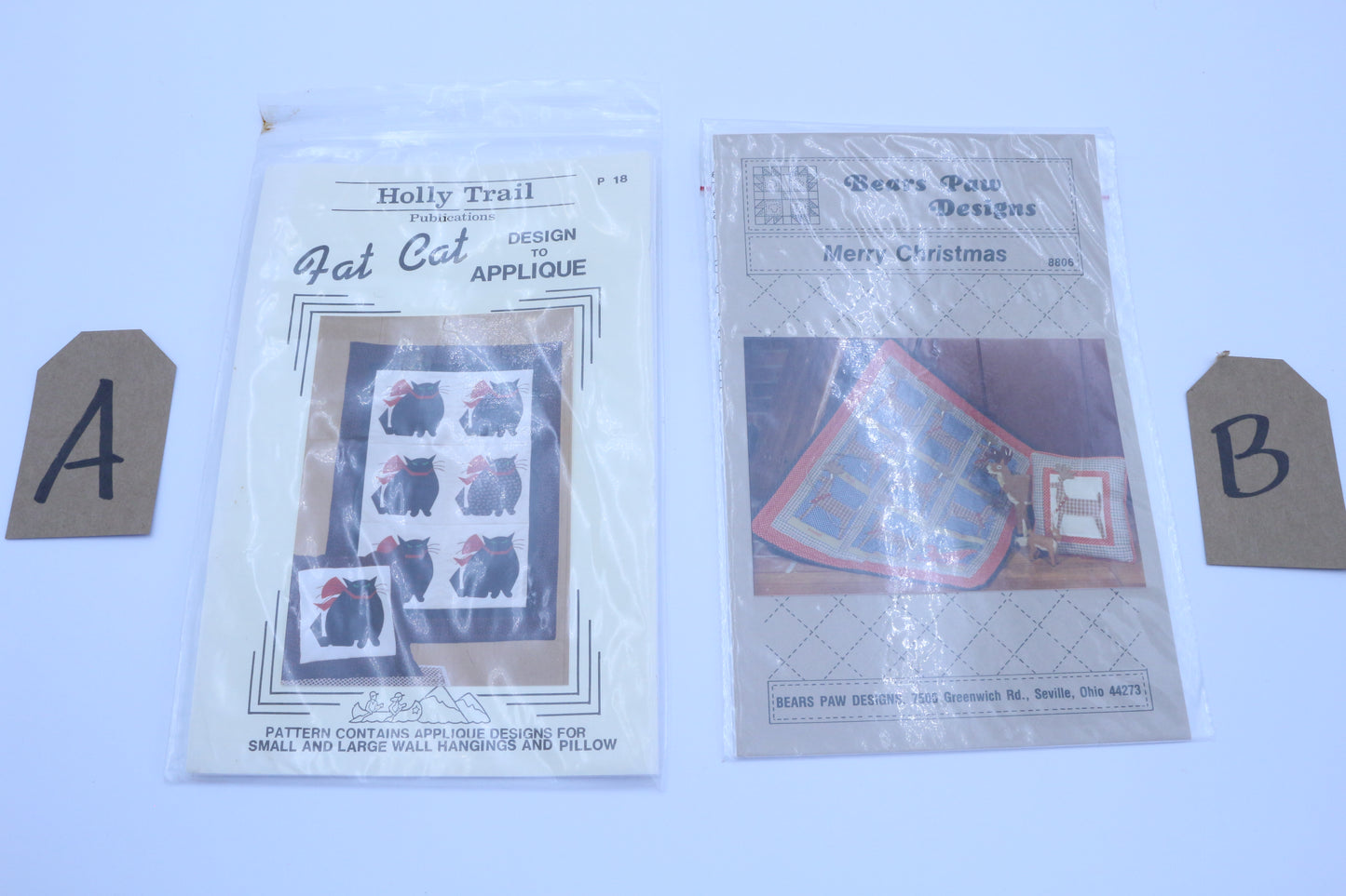 Holly Trail Fat Cat Design Quilt Pattern or Bear Paw Designs Merry Christmas Quilt Pattern PK148