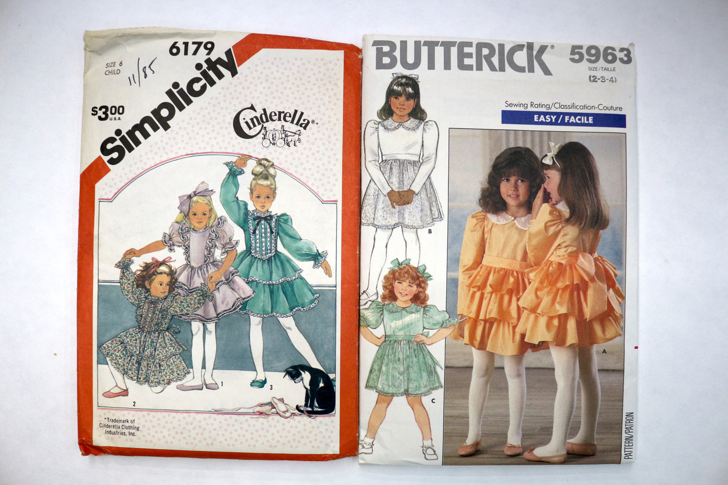 Butterick 5963 Girls Ruffle Dress Sewing Pattern or Simplicity 6179 Girls Ruffle Dress Sewing Pattern