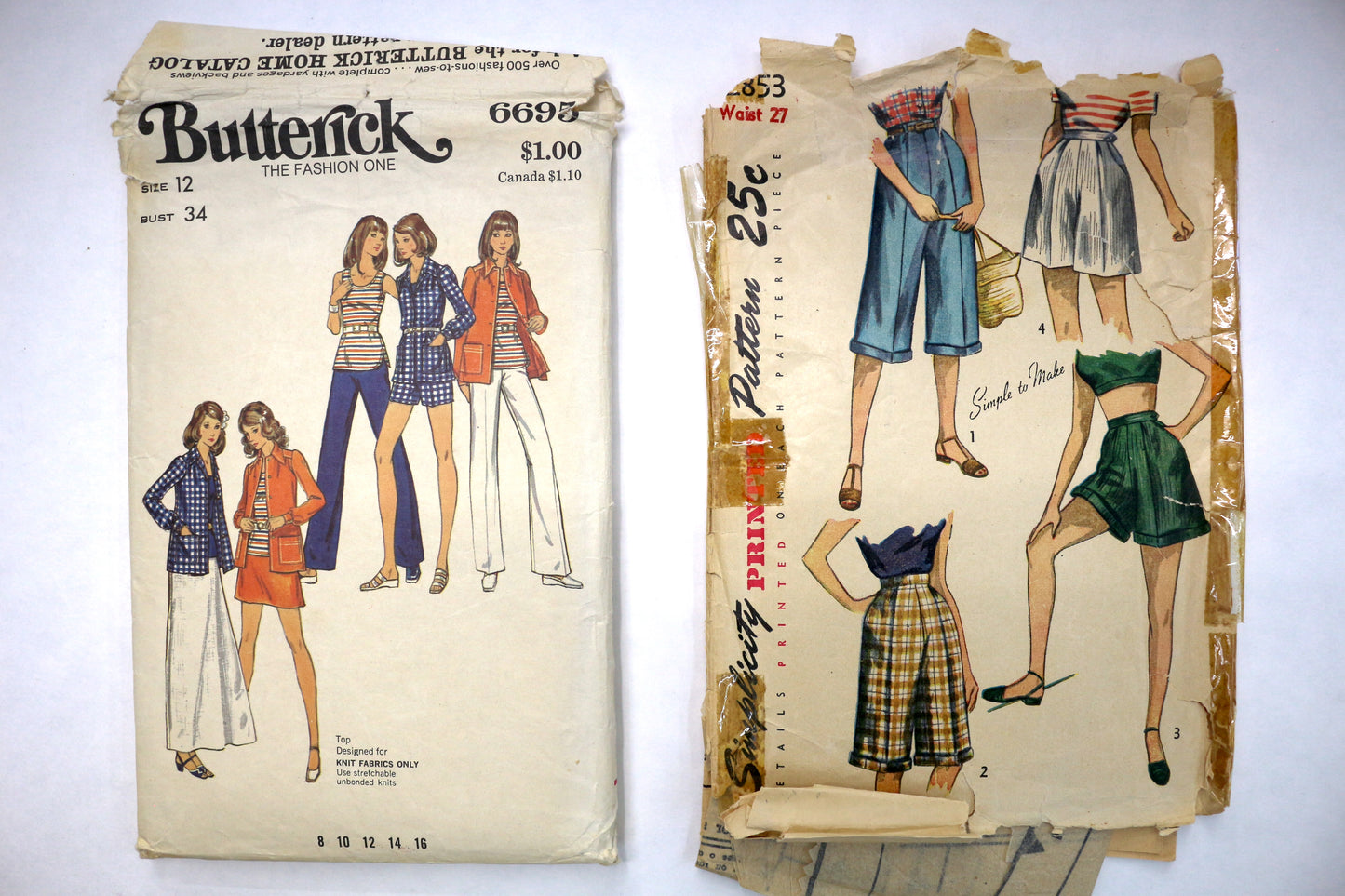 Simplicity 2853 Sewing Patterns or Butterick 6695 Sewing Pattern