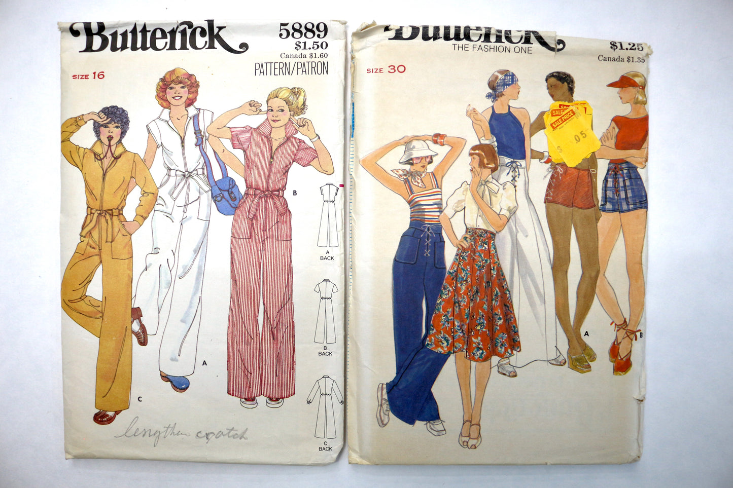 Butterick 5889 Jumpsuit Sewing Pattern or Butterick 4242 Pants, Shorts Sewing Pattern