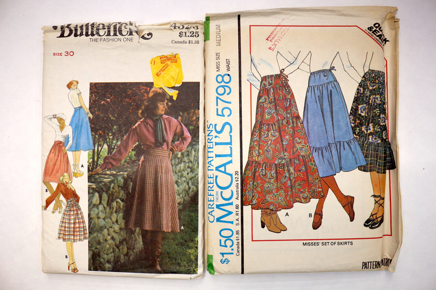 McCalls 5798 Skirt Sewing Pattern or Butterick 4326 Skirt Sewing Pattern