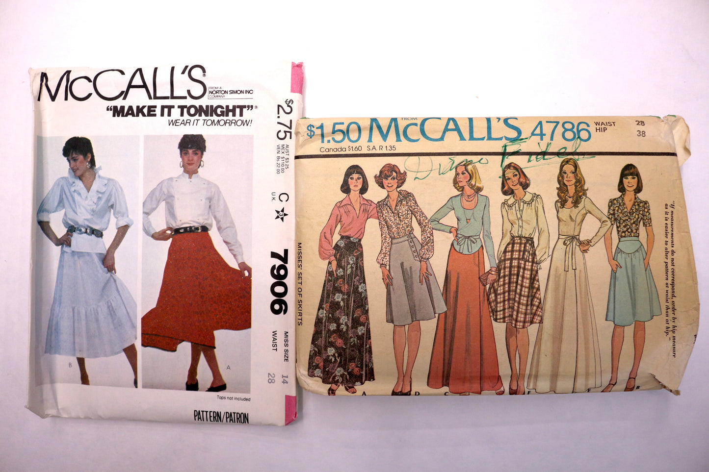 McCalls 7906 Sewing Pattern or McCalls 4786 Sewing Pattern