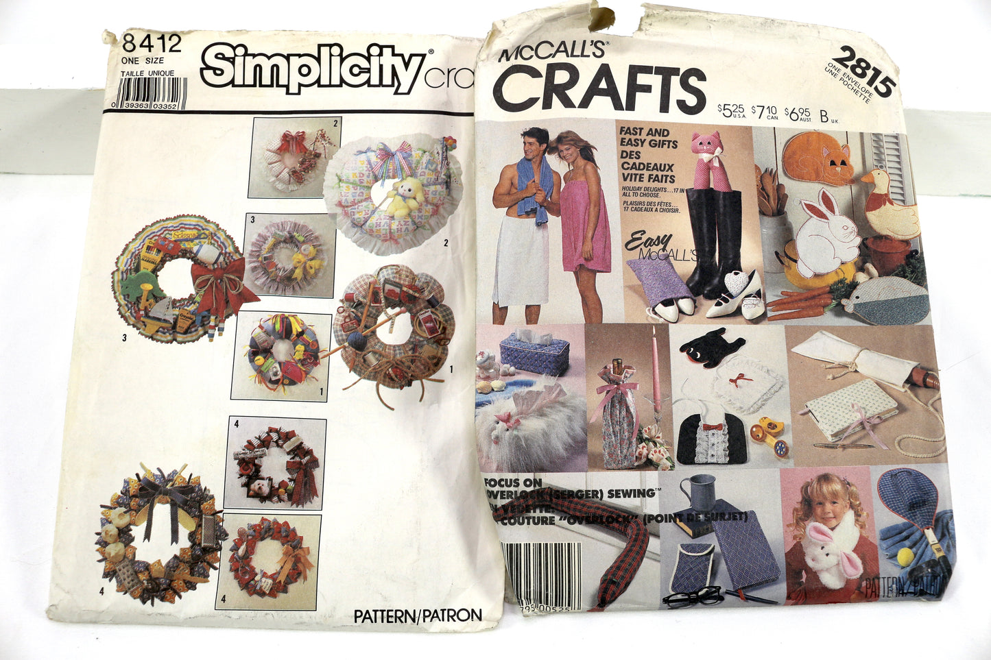 Simplicity 8412 Wreath Sewing Pattern or McCalls 2815 Gift Sewing Pattern