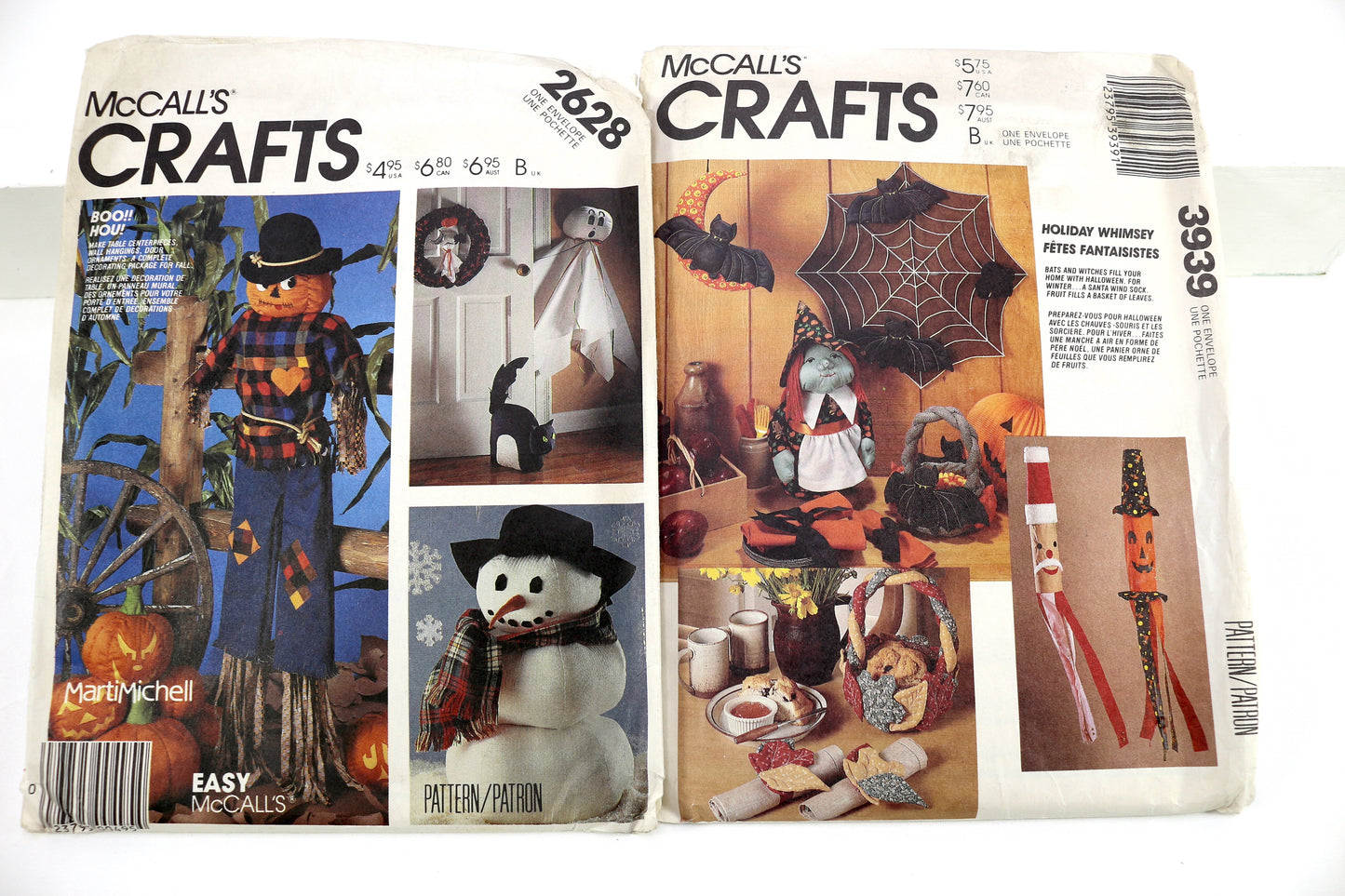 McCalls 2628 Holiday Decor Sewing Pattern or McCalls 3939 Holiday Whimsy Sewing Pattern