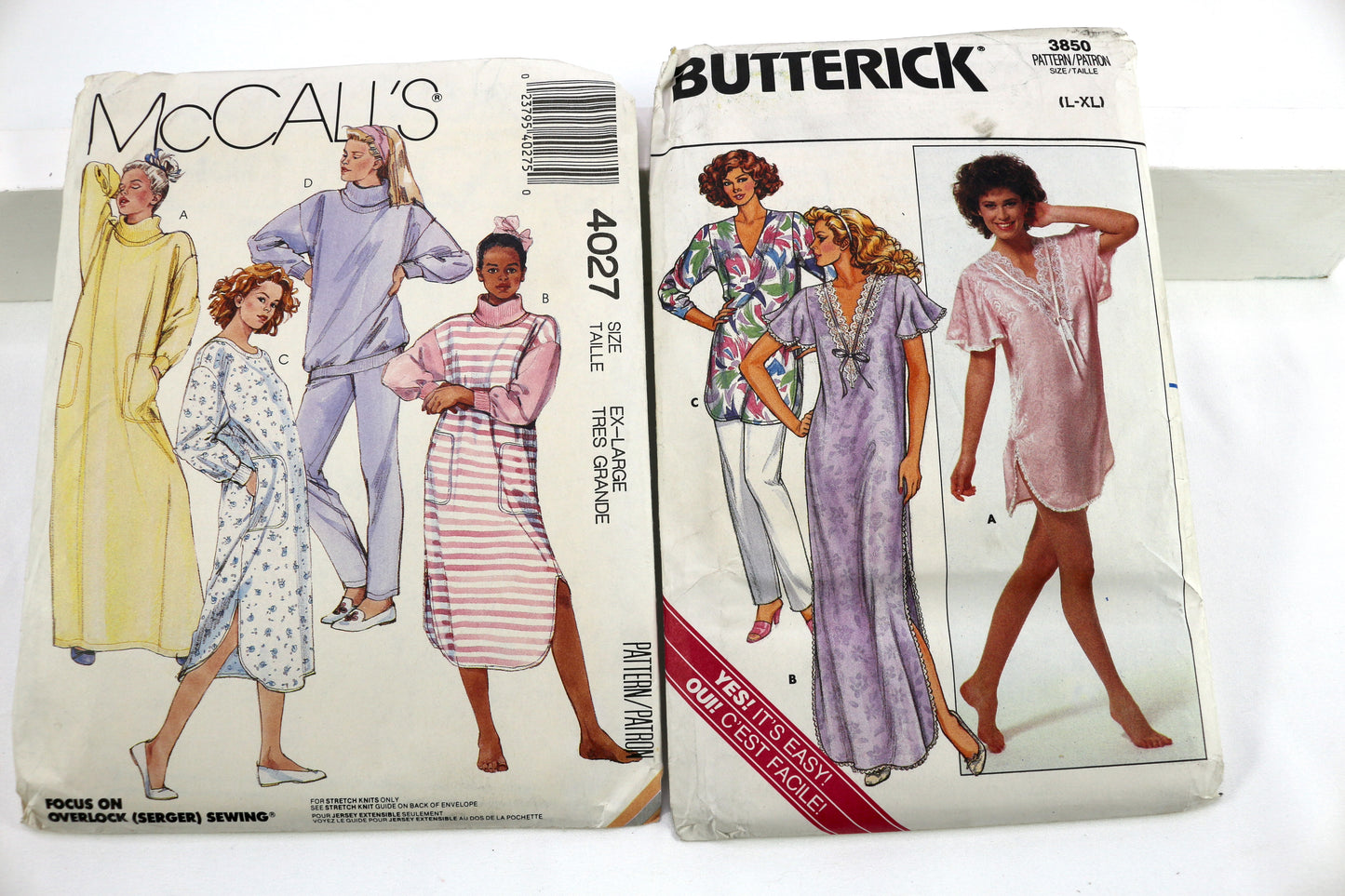 McCalls 4027 Loungewear Sewing Pattern or Butterick 3850 Nightshirt Sewing Pattern