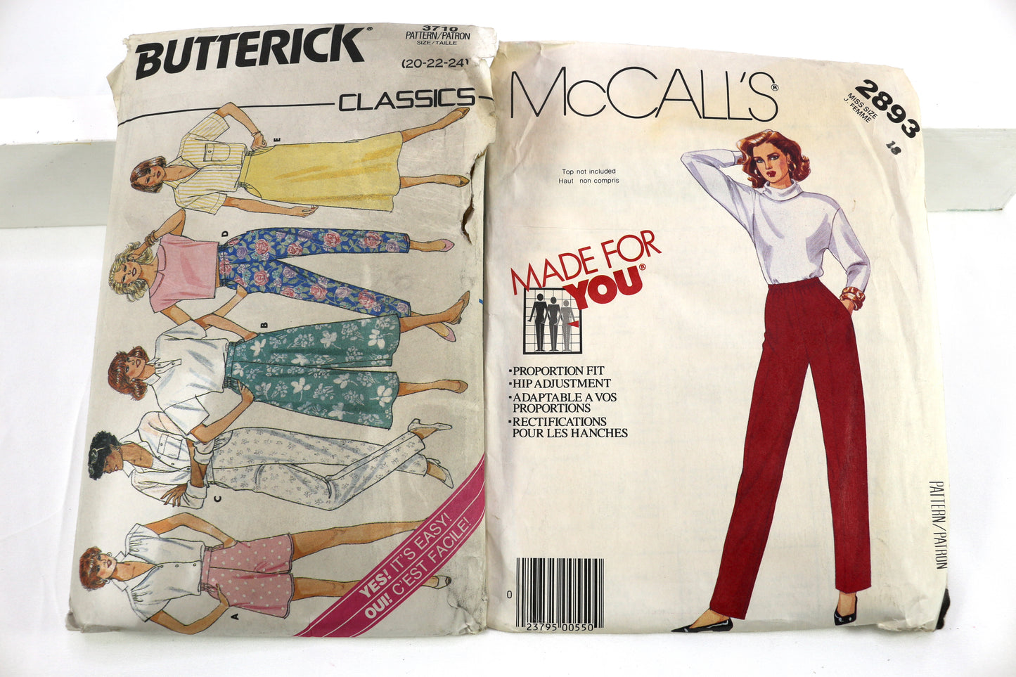 Butterick 3710 Womens Pants Sewing Pattern or McCalls 2893 Womens Pants Sewing Pattern