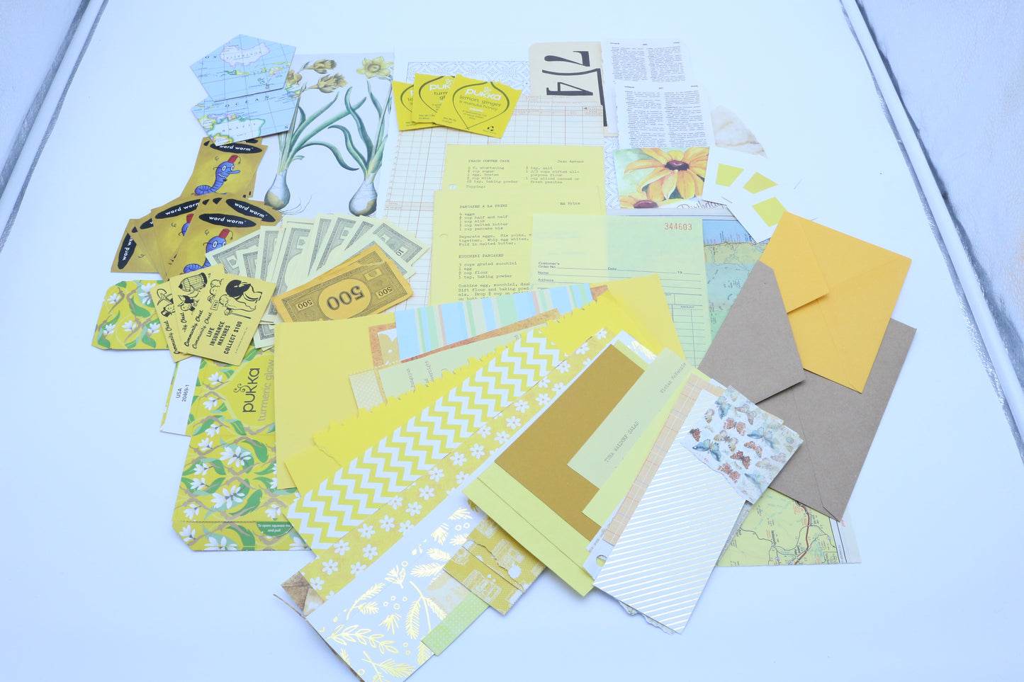 Yellow Junk Journal Kit, Scrapbooking Supplies