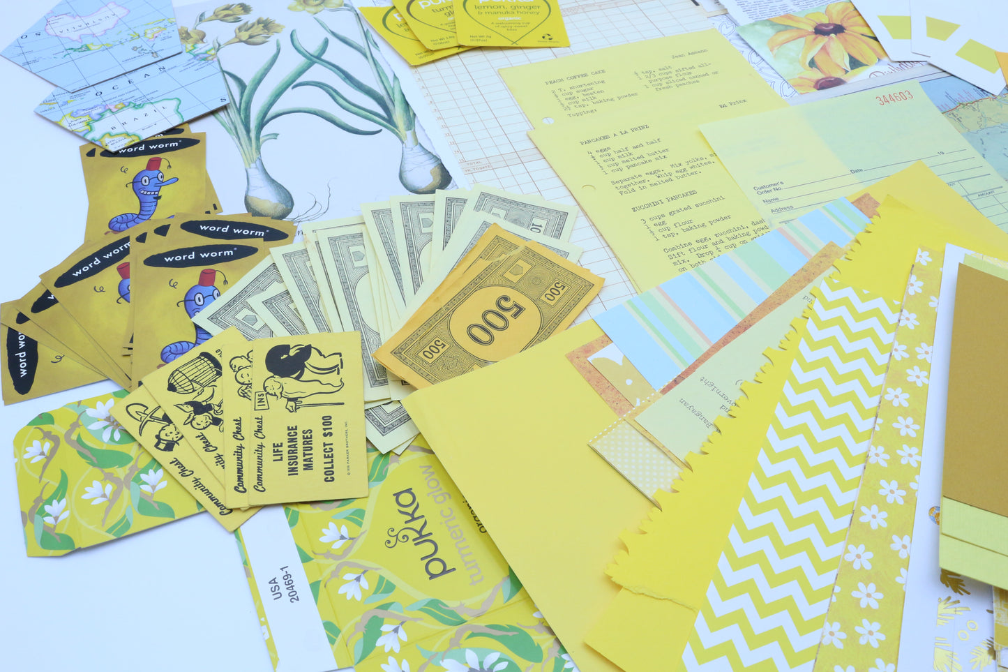 Yellow Junk Journal Kit, Scrapbooking Supplies