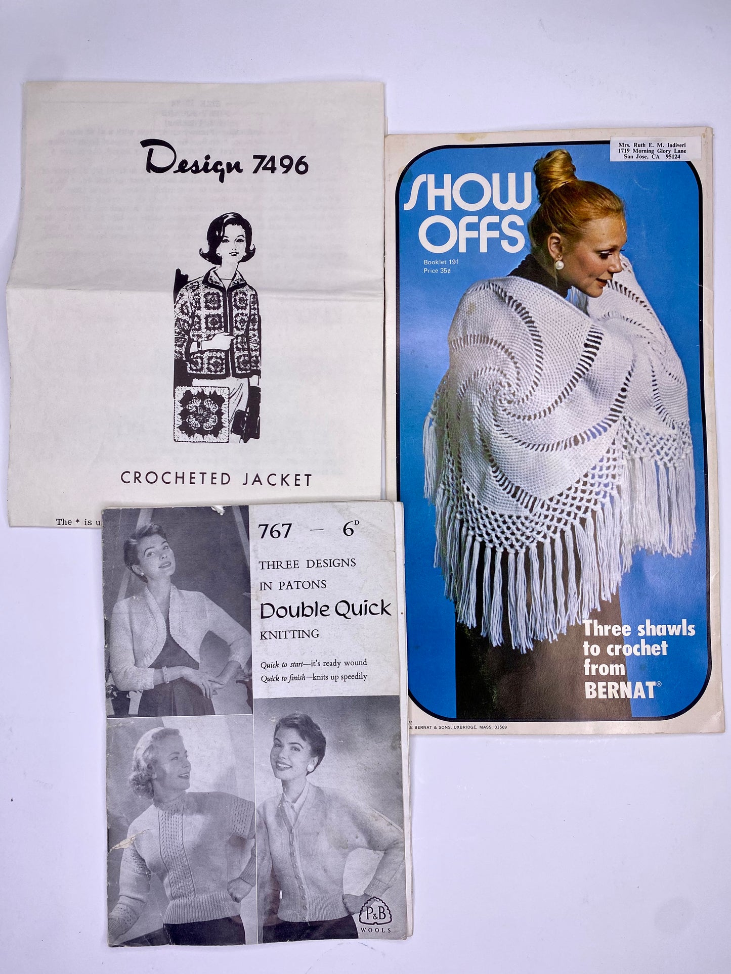 Vintage Crochet Purse Pattern, Cape Pattern, Sweater Pattern Booklets Bundle