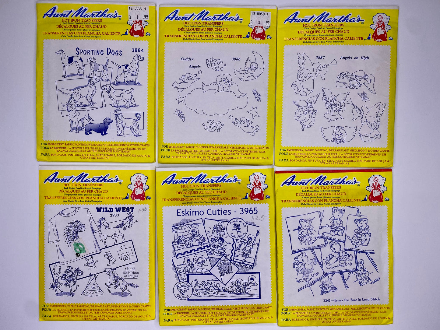 Aunt Martha's Hot Iron Transfers #3884, #3933, #3886, #3965, #3887, #3243