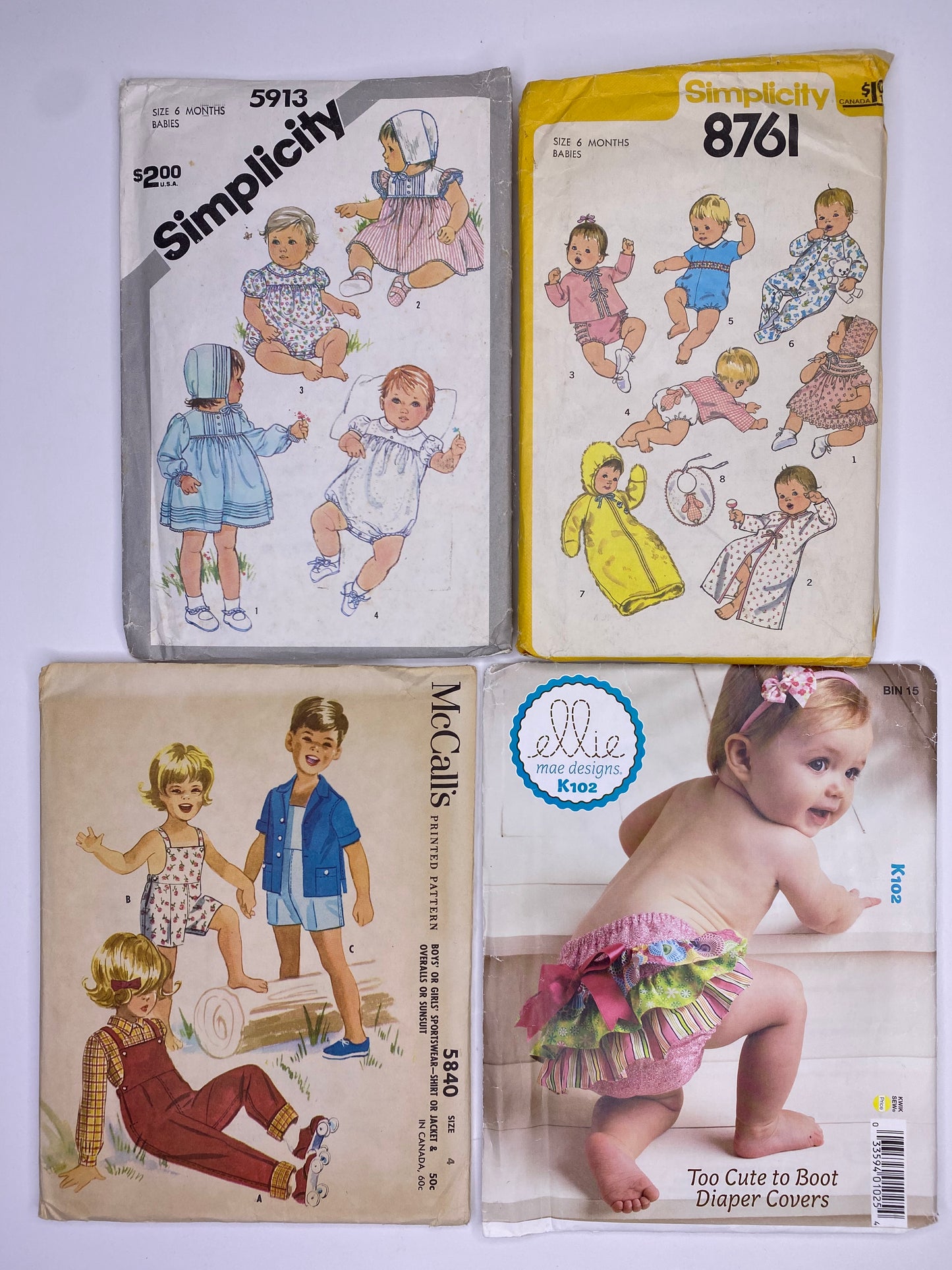 Simplicity 5913, Simplicity 8761, McCall's 5840, Elle More Designs #102 Sewing Pattern PK068