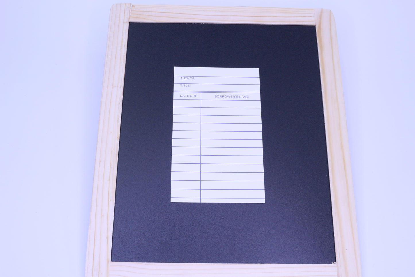 5 White Library Book Cards