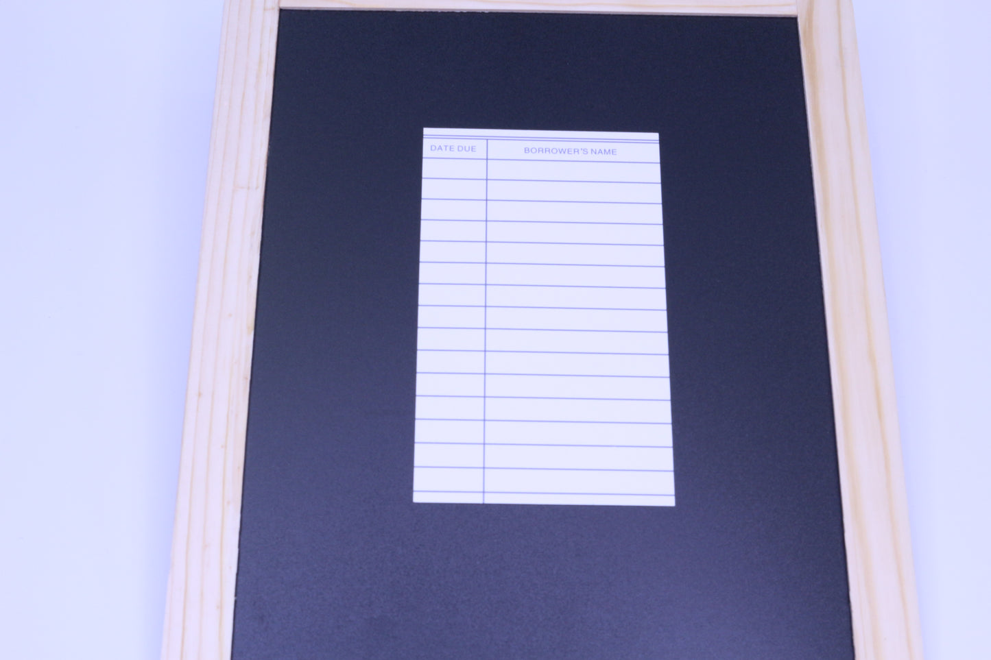 5 White Library Book Cards