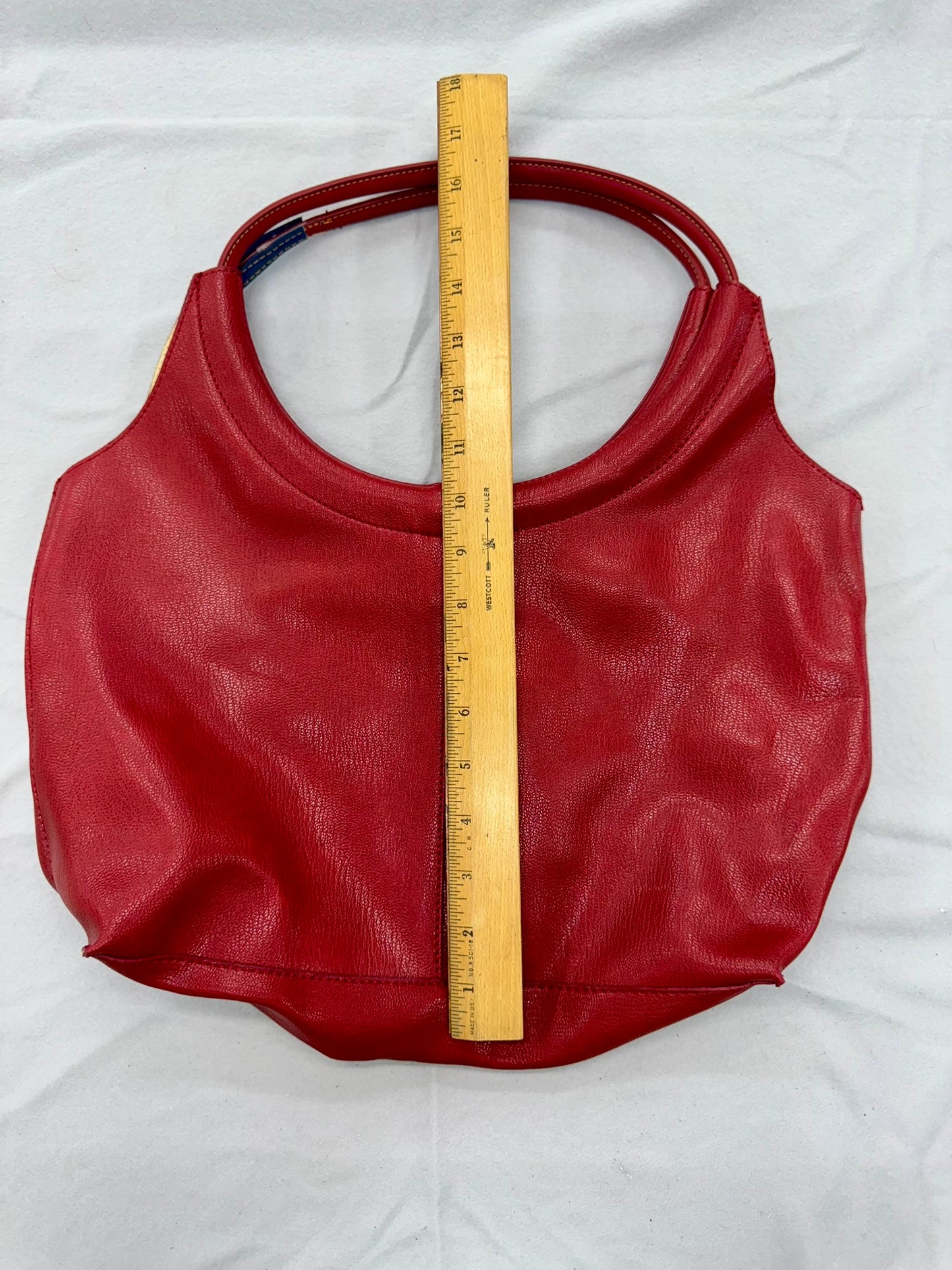 Mondani Red Leather Tote – Secondhand Bag for Upcycling or Everyday Use