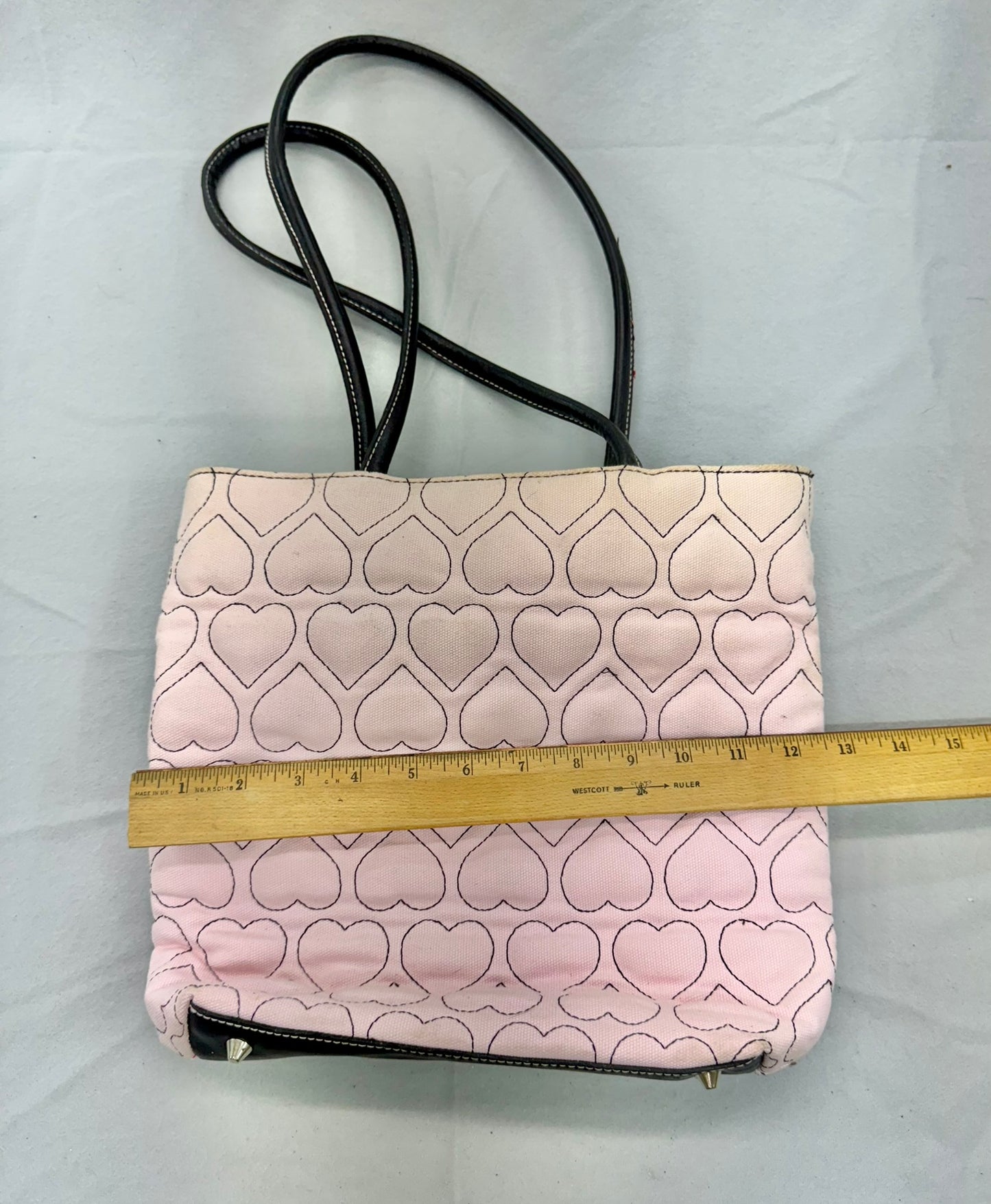 Pink Heart Tote – Secondhand Bag for Upcycling or Everyday Use