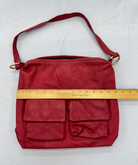 Red Leather Purse  – Secondhand Bag for Upcycling or Everyday Use