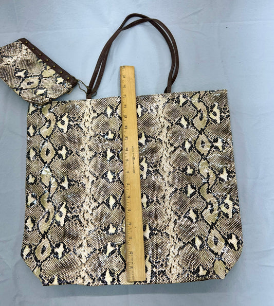 Faux Snakeskin Tote   – Secondhand Bag for Upcycling or Everyday Use