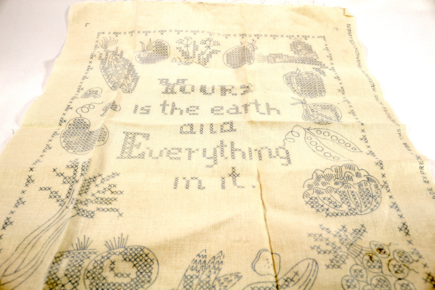 Vintage Cross Stitch on Linen