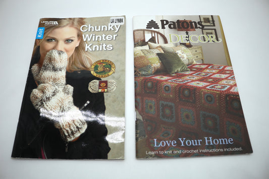 Leisure Arts Chunky Winter Knits or Patons Love Your Home Decor