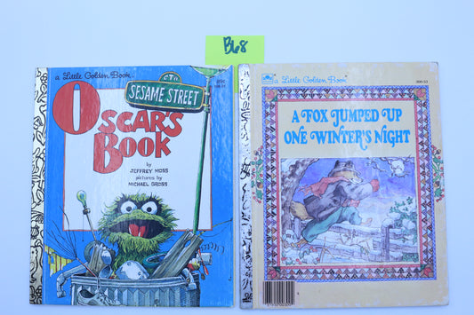 Little Golden Books Sesame Street Oscar's Book or A fox Jumped up One Winter's Night
