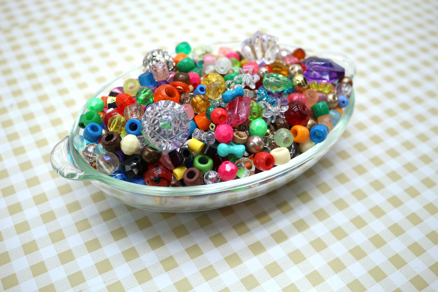 Bulk Bead Scoop, Acrylic Bead Grab Bag - Cute Mixed Lot of Plastic Beads - great for kandi, ispy, sensory crafts, jewelry making
