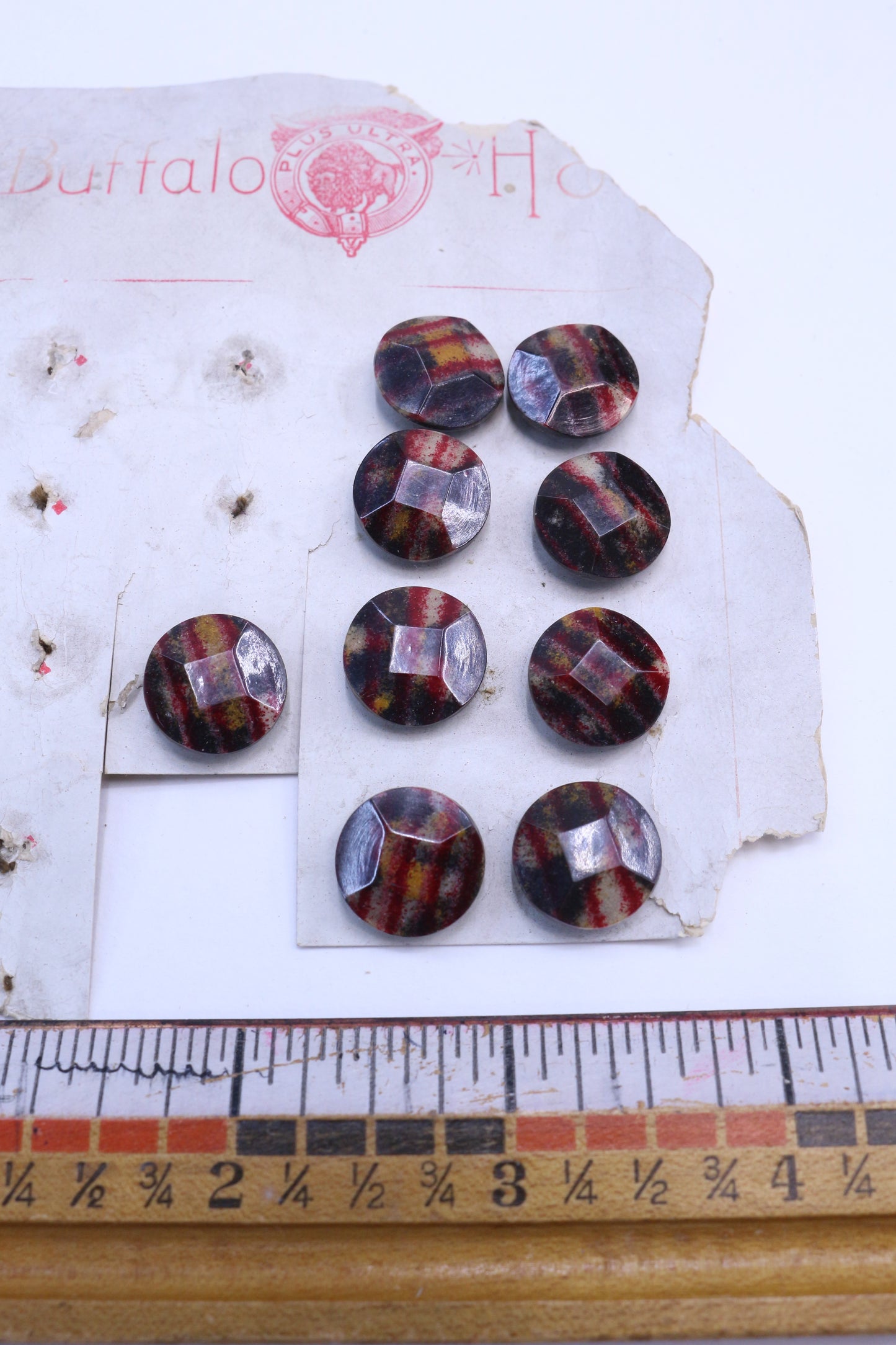 Vintage Beautiful Buttons Red Stripe or Natural Stripes