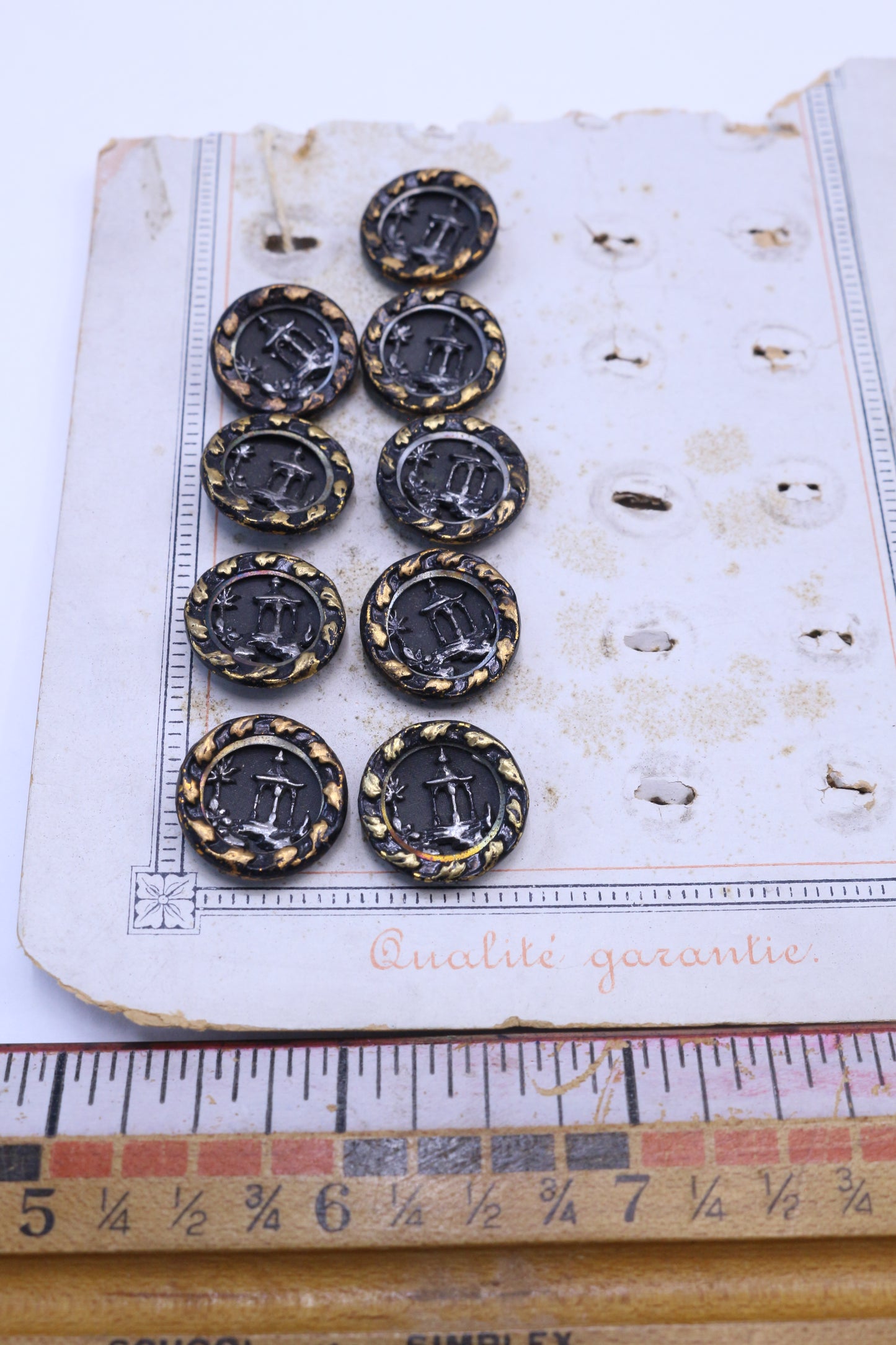 Vintage Buttons Wheel Style or Little Village Style