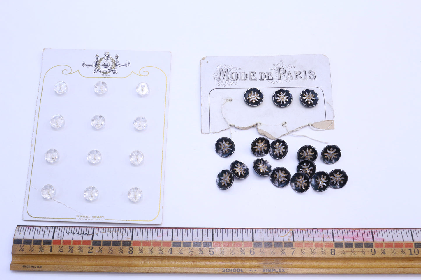 Vintage Clear Glass Buttons or Metal Design Buttons