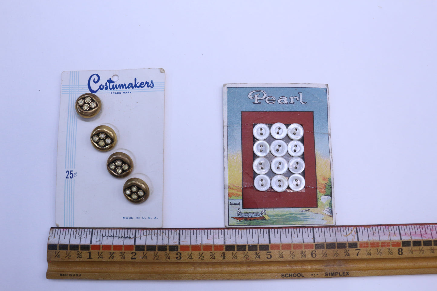 Vintage Costume Makers Buttons or Pearl White Buttons