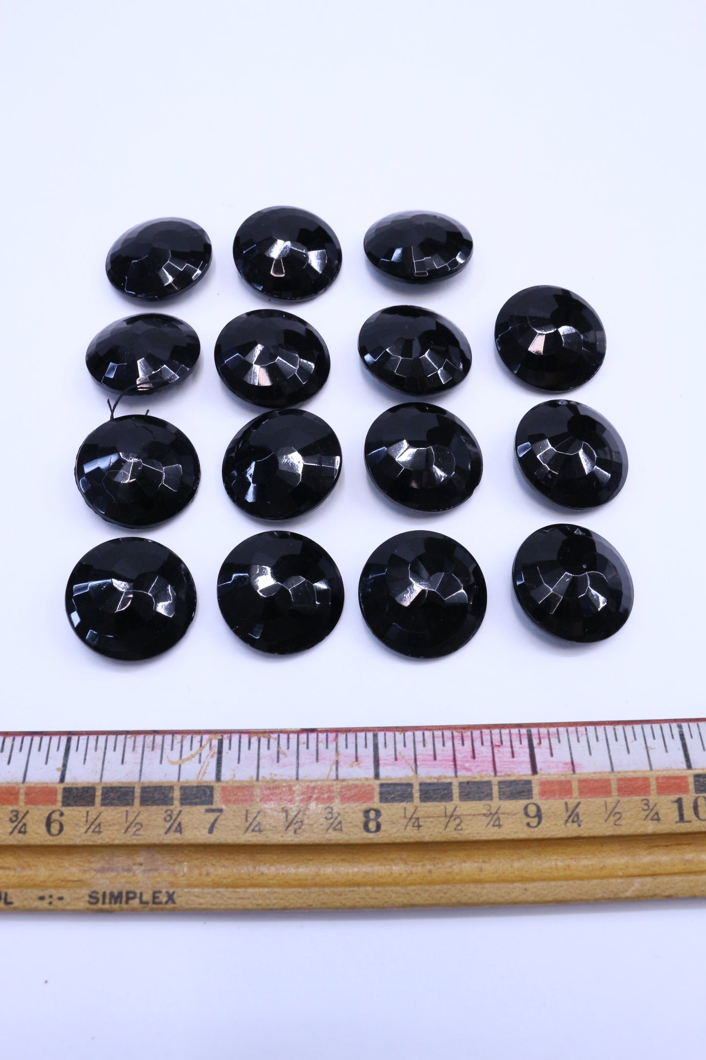 Vintage Shiny Black Button Bundle 10 or 15