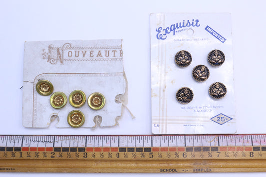 Vintage Gold Flower Buttons or Unique Man Buttons