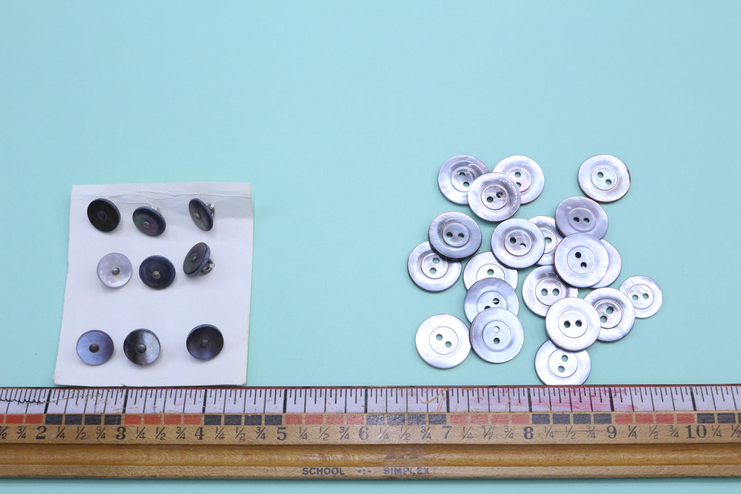 Vintage Shell Buttons on a card or Shell Variety