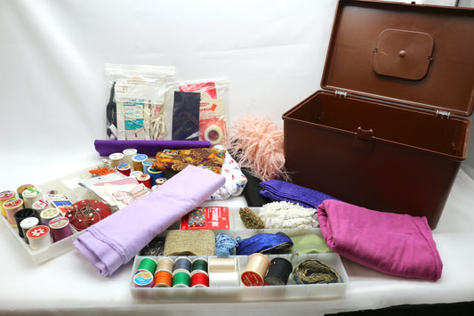 1970s Brown Sewing Starter Box – Curated Vintage Fabrics & Supplies