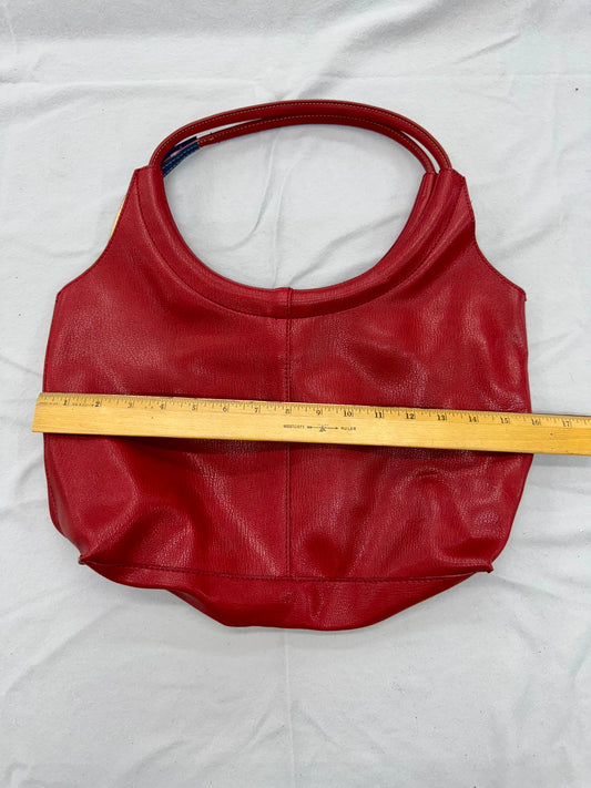 Mondani Red Leather Tote – Secondhand Bag for Upcycling or Everyday Use