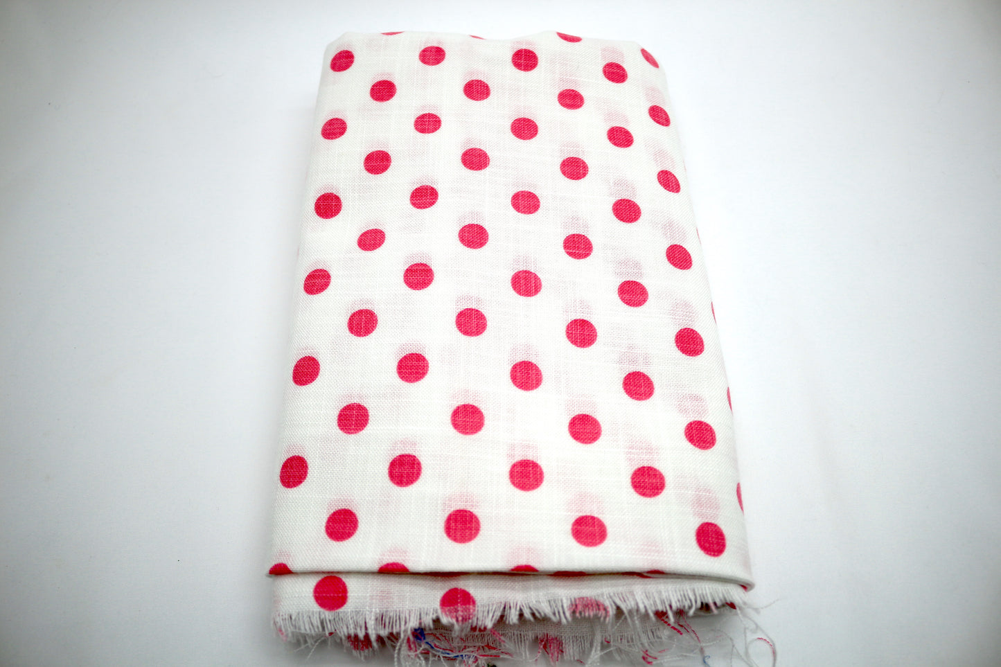 Pink Polka Dot Linen Blend Fabric 44" x 2.5 yds