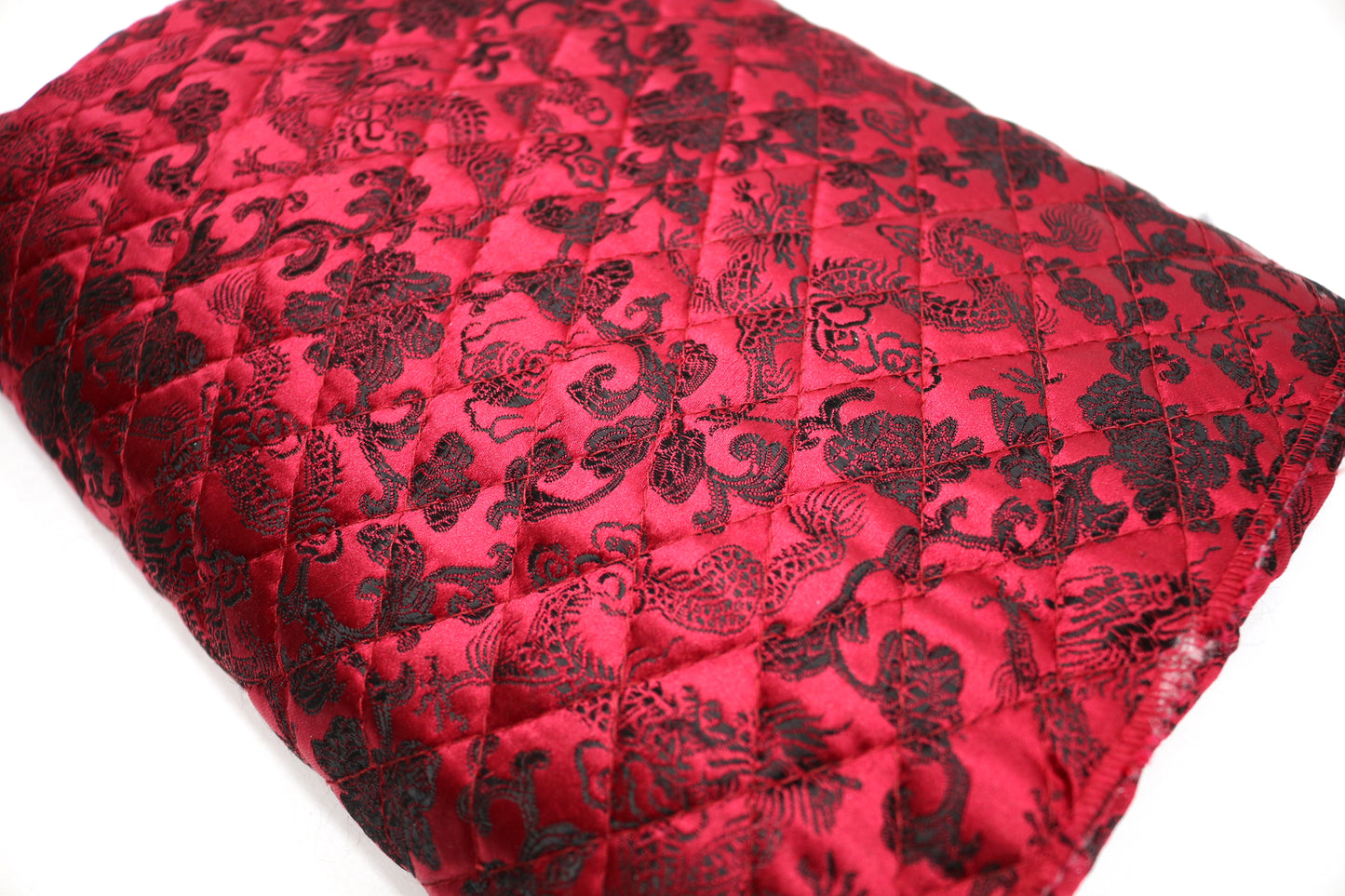 Chinese Dragon Red Quilted Fabric 44" x 24"