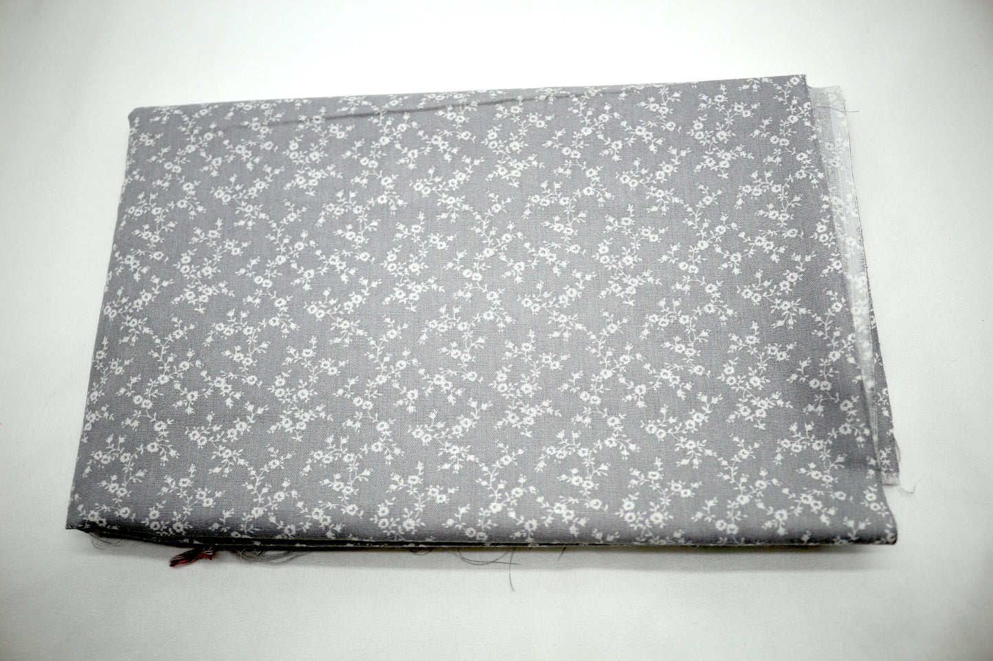 White Flowers in the Gray Sky Cotton Fabric 44" x 1.5 yds