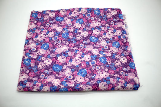 Berry Flowers Cotton Fabric 44" x 2 yds