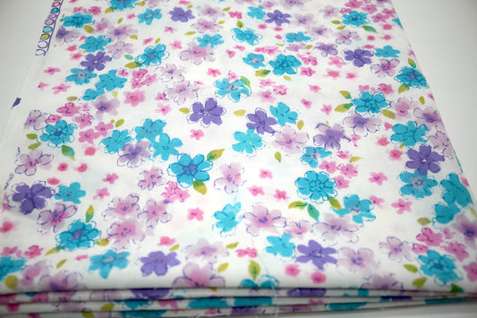 Faint Flowers Cotton Fabric 46" x 2.25 yds