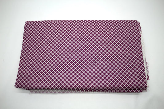 Grape Checks Cotton Fabric 44" x 1.5 yds