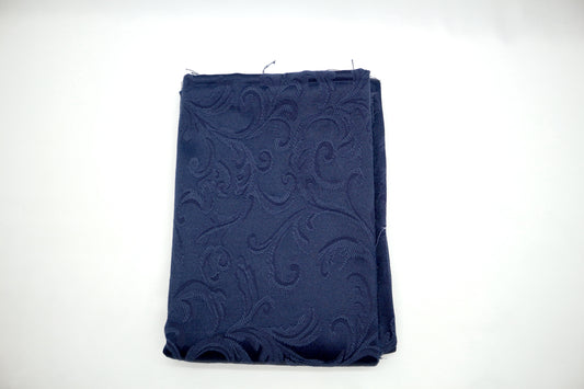 Navy Blue Fleur De Lis Design Cotton Fabric 56" x 1 yd